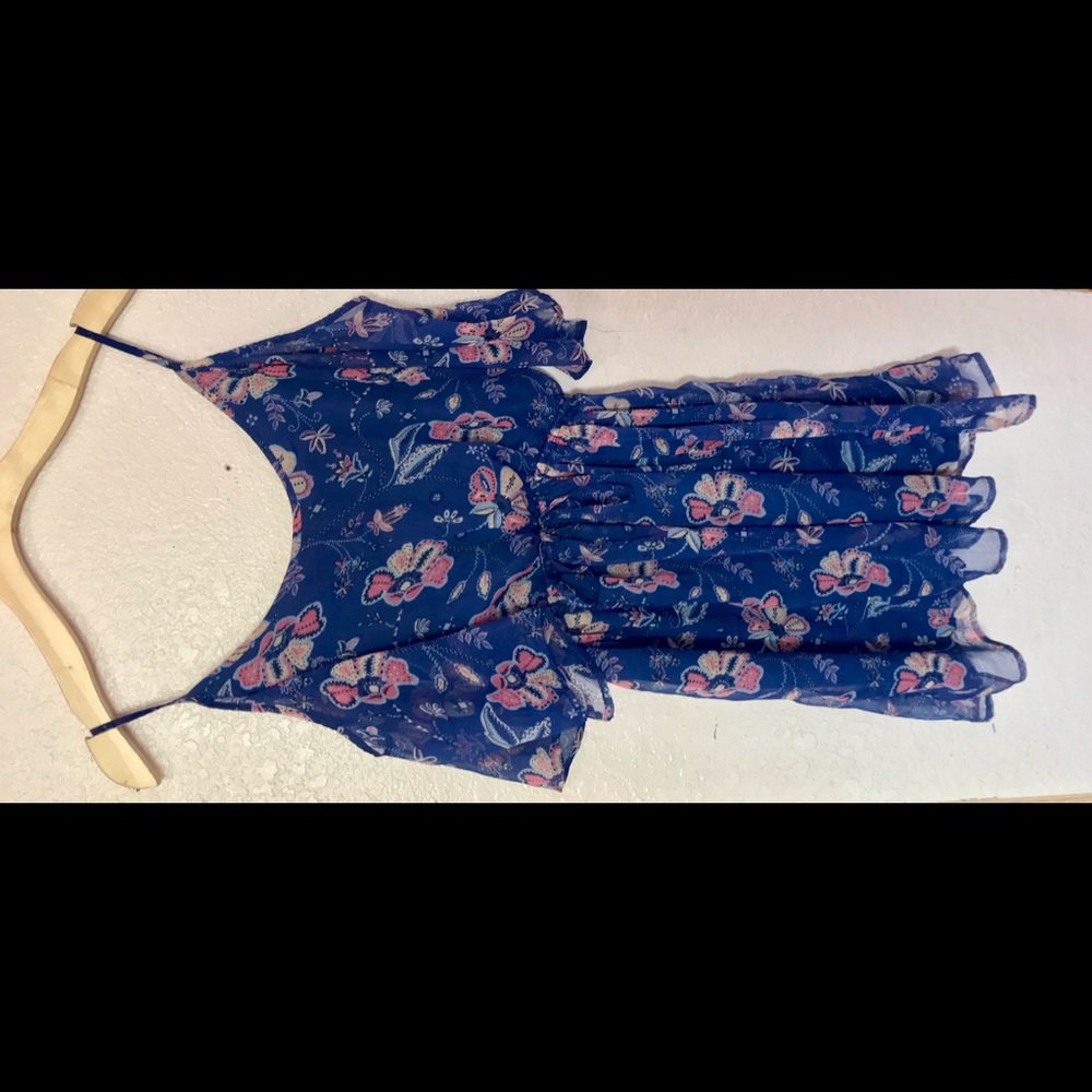 Flower printed chiffon dress
